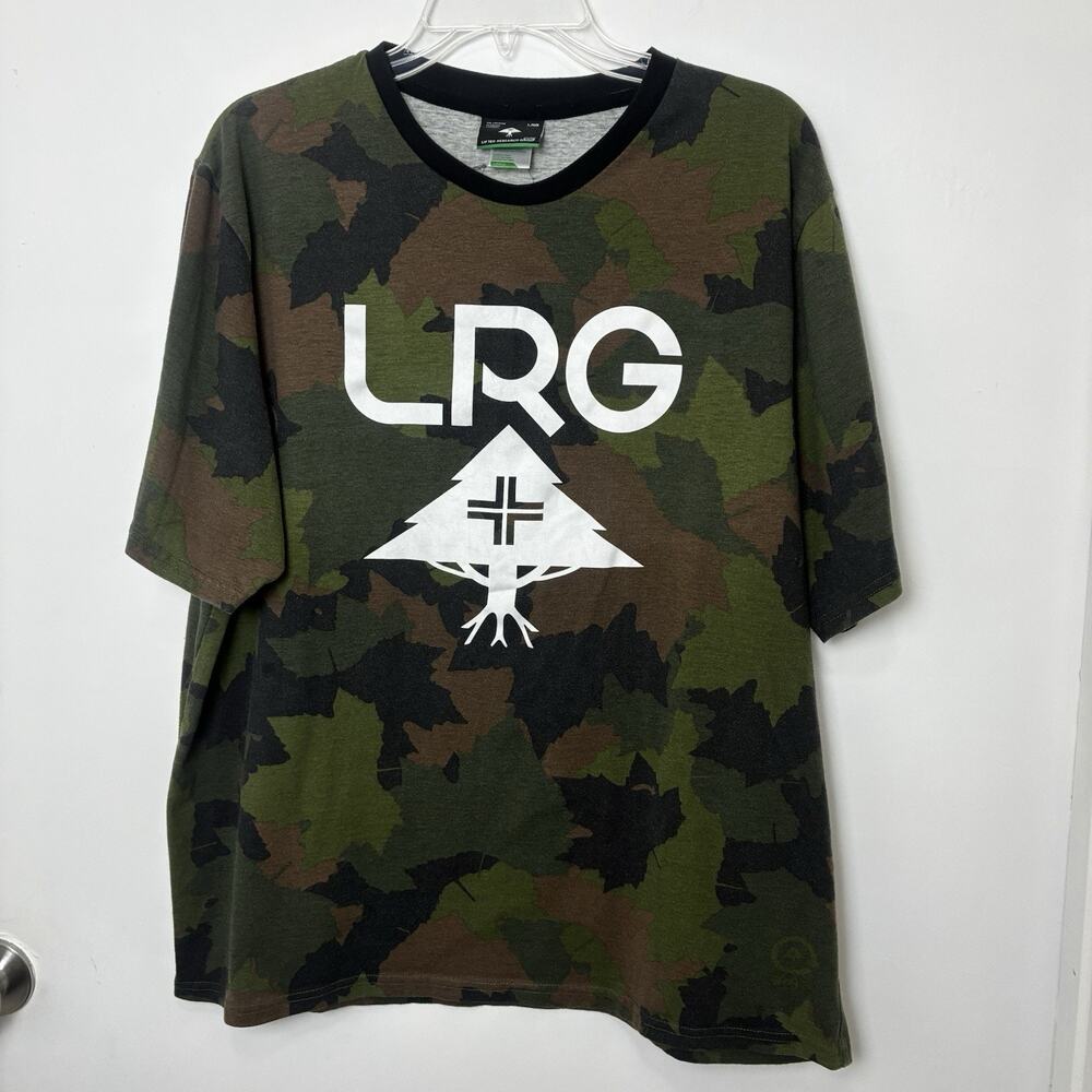 Camo T-Shirt, Maple Leaf Pattern, Lifted Research Group, LRG, Men’s Large